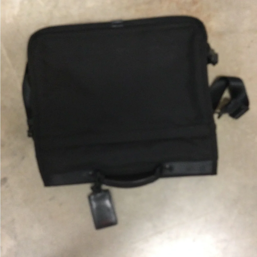 Men's Black Messenger Briefcase with Adjustable Strap